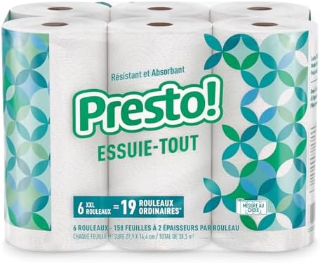 Amazon Brand - Presto! Ultra-Strong Premium Paper Towels, 158 Sheet Huge roll - - Image 2