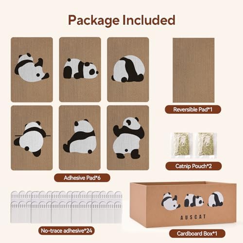 AUSCAT Cardboard Cat Wall Scratcher, 7 cat Scratching Boards - Image 6
