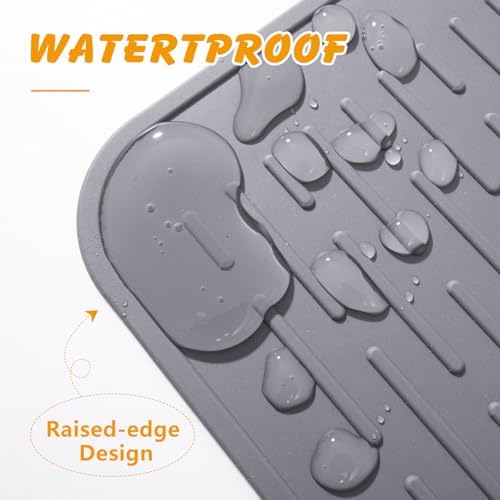Silicone Cat Litter Mat 34 x 22 in, Waterproof Raised Edge - Image 5