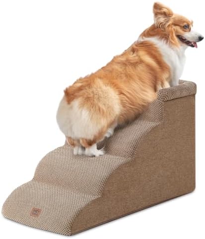 EHEYCIGA 4-Step Curved Dog Stairs by EHEYCIGA