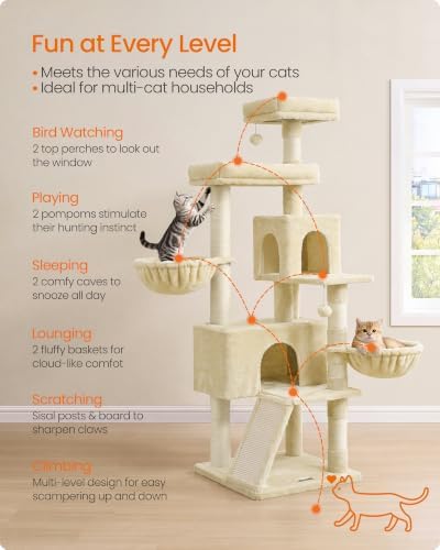 Feandrea Cat Tree, 68.5-in Tall Cat Tower - Image 4