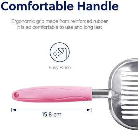 WePet Cat Litter Scoop, Aluminum Alloy Sifter, Kitty Metal Scooper, Deep Shovel - Image 3