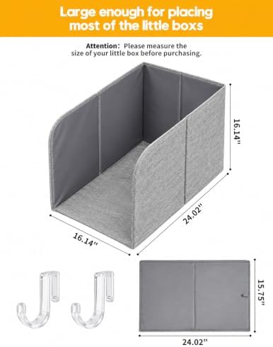 Cat Litter Box Enclosure Splash Guard, Solid Gray - Image 3