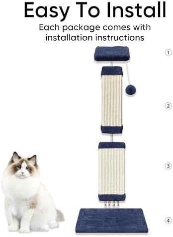 Cat Scratching Post for Indoor Cats, 32Inch Sisal Cat Scratcher - Image 4