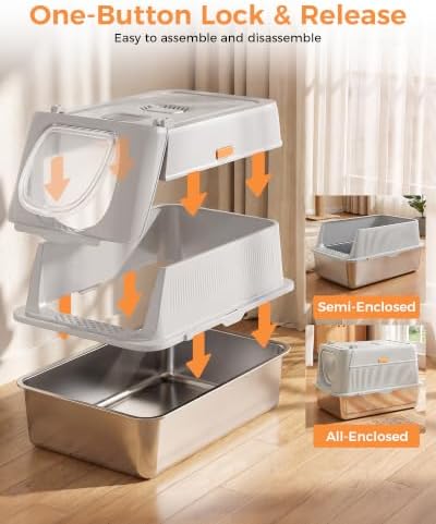 GTPLAYER XL Stainless Steel Cat Litter Box - Image 4