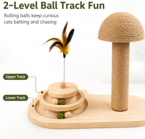 Cat Scratching Post, 3-in-1 Sisal Cat Tree Tower Scratcher - Image 5