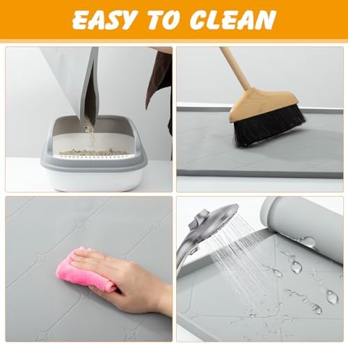 Large Cat Litter Mat 40x22 in, Waterproof Silicone - Image 5
