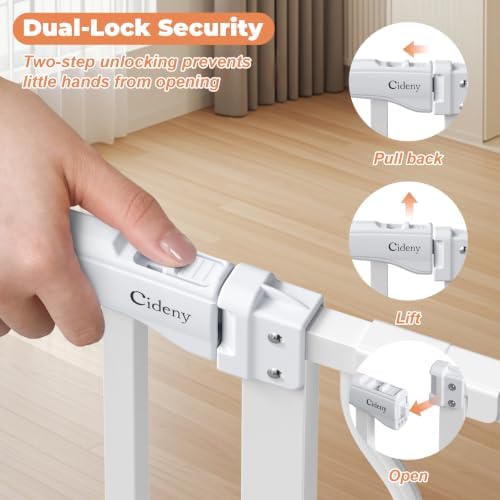 34" Tall Baby Gate No Drilling, Auto Close Dog Gate Indoor - Image 3