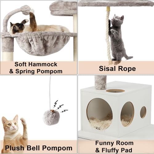 Timberer Cat Tree with Litter Box Enclosure, 2-in-1 Cat Tower - Image 7