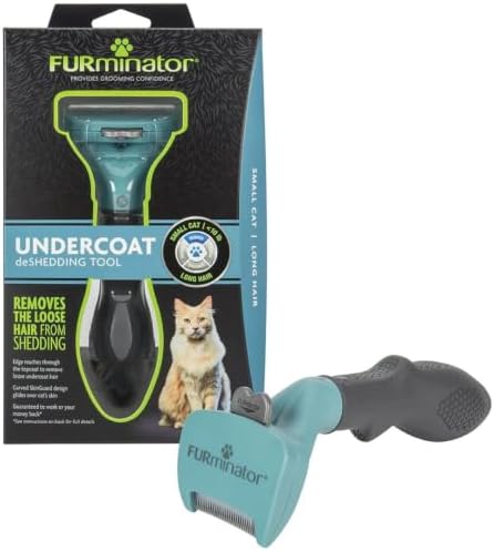 FURminator deShedding Tool For Small Cats, Long Hair, Removes Loose Hair From by FURminator