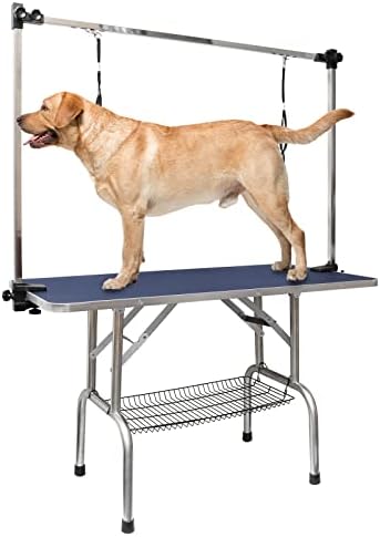 ROOMTEC 46" Dog Grooming Table, Foldable Home Pet Bathing Station by ROOMTEC