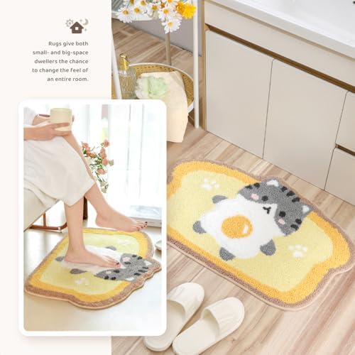 Molesun Cat Bath Mat 18x26, Soft Absorbent Microfiber Bath Rugs - Image 3