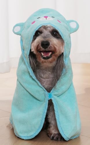 Dog Hooded Bathrobe Towel Fast Drying Absorbent Bath Warm Blanket - Image 5