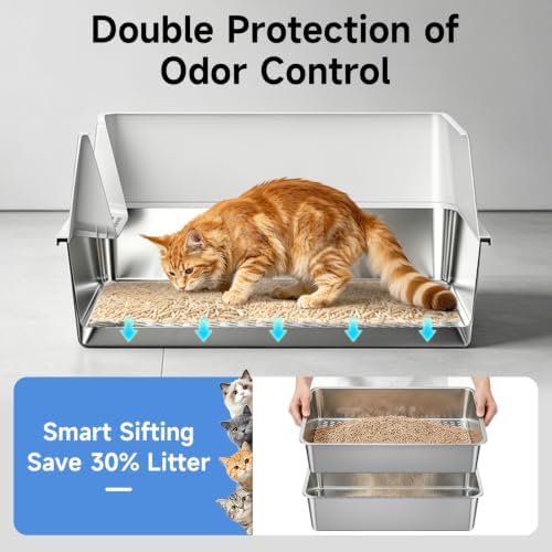 Stainless Steel Sifting Cat Litter Box - Image 6