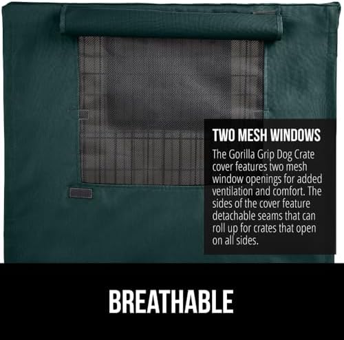 GORILLA GRIP Dog Crate Covers, Wire Kennel Topper, 30 in, Hunter Green - Image 4