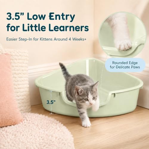 Corner Litter Box, Low Entry Kitten Litter Box - Image 3