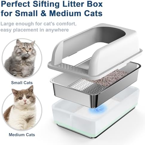 Suzzipaws Stainless Steel Sifting Litter Box - Image 6