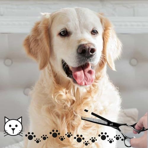 Professional Dog Grooming Scissors, 28 Teeth Thinning Shears, Safety Round Tip - Image 7