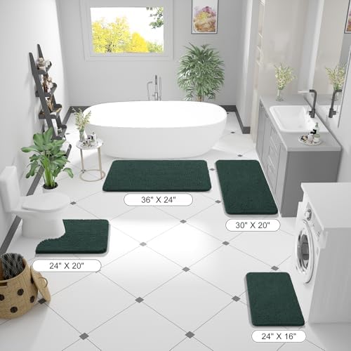 OLANLY Bathroom Runner Rugs 70x24, Extra Soft Absorbent Chenille Bath Rugs - Image 2