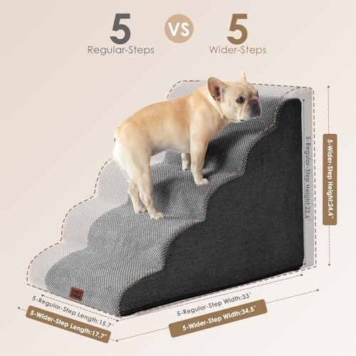EHEYCIGA Extra Wide Dog Stairs for Large Dogs, 24.4" H Pet Step - Image 4