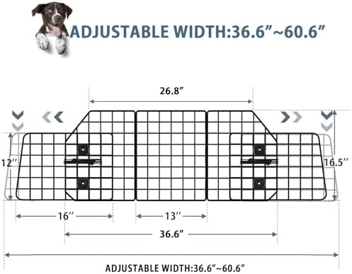 FEED GARDEN Dog Car Barrier for SUV, Heavy Duty Steel Wire Mesh Pet Divider - Image 2