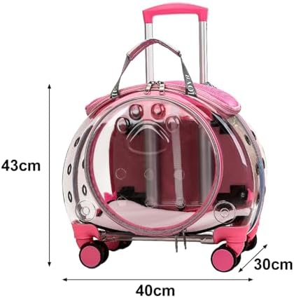 Cat Carrier with Silent Wheels Telescopic Handle, Pet Trolley Backpack - Image 7