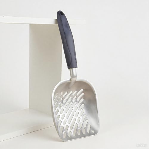 Navy Handle Giant Metal cat Litter Scoop Stainless Steel Oblique Hole Litter by Chi-buy
