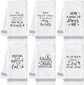 Paws Print Hand Towel, 6 Pack Kitchen Dish Cloths Set Cat Lovers Gift by GROBRO7