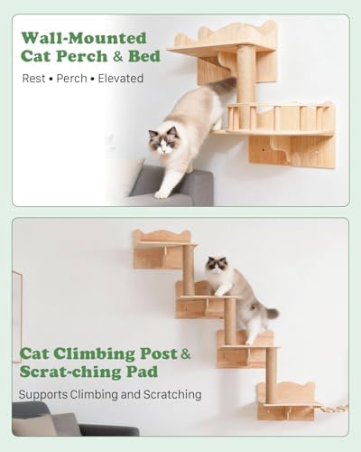 18 in 1 Solid Wood Cat Wall Shelves - Image 4