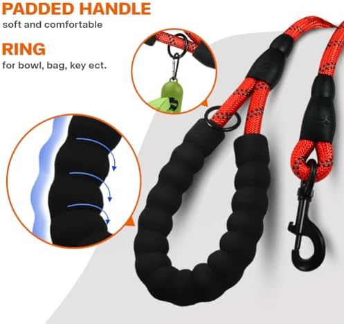 Taglory Rope Dog Leash for Small Medium Dogs, 5 FT Padded Handle - Image 4
