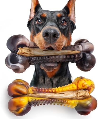 Dog Chew Toys for Aggressive Chewers, Durable Tough Nylon Dog Toys To Keep Them by Anoodi