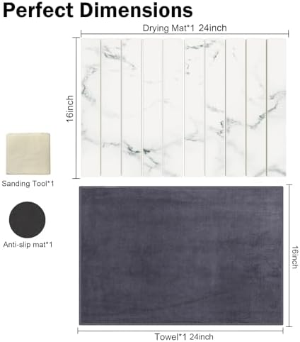 Stone Dish Drying Mat for Kitchen Counter, Versatile Stone Drying Mats for Cups - Image 4