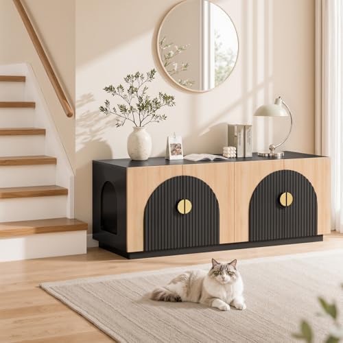 Amunrbrek Double Cat Litter Box Enclosure Furniture - Image 6