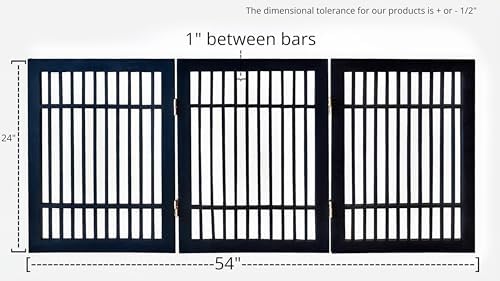 Urnporium Freestanding Wooden Dog Gate – Folding Acacia Hardwood Pet Barrier - Image 3