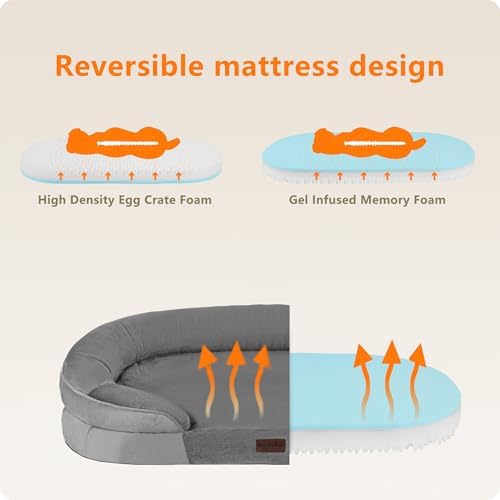 Dwanton Orthopedic Waterproof Medium Dog Bed Sofa, Gel Memory Foam - Image 3