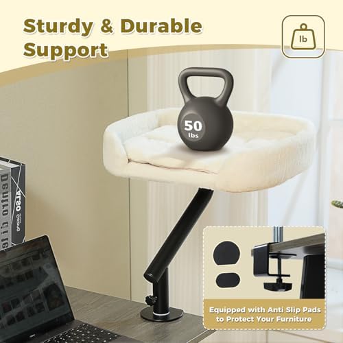 PAWZ Road Cat Desk Bed 360°Rotating Supports to 50 Lbs Cozy Nest - Image 4