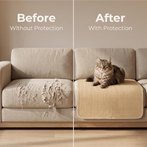 3 Pack Cat Scratcher Mat, Natural Sisal Jute Pad, Furniture Protector - Image 7