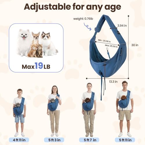 Dog Sling Carrier for Small Dogs & Cats, Pet Carrier Sling Bag - Image 2