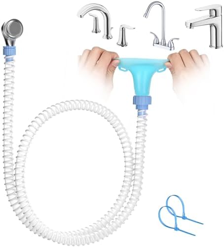 Slip-On Dog Shower Attachment for Bathtub Faucet, Ear-Tab Zip-Tie Connector by ZhongpuReach