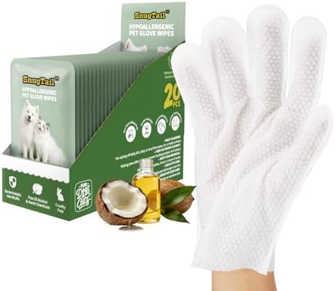 Pet Glove Wipes for Dogs & cat, Pet Cleaning Gloves Individual Packing by Unknown