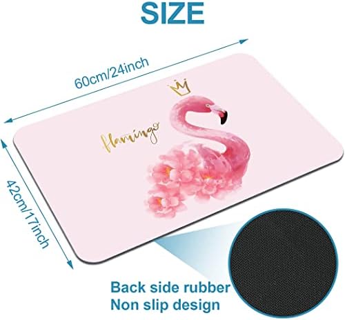 YISUMEI Flower Pink Flamingo Bathroom Mat, Non-Slip Super Absorption Bath Carpet - Image 2