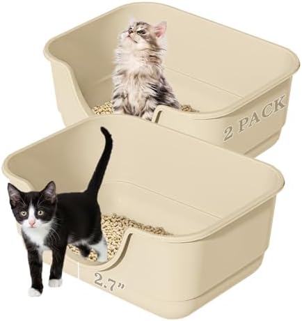 2 Pack Low Entry Small Litter Box by TehoaoWomensClothes