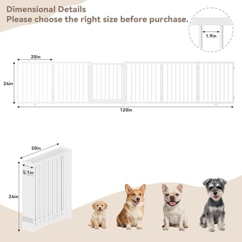 SNUOWU Full Metal Freestanding Dog Gate - Image 3
