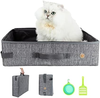 Portable Cat Travel Litter Box. Easy Use in the Car. No Leakage, Smell and by petisfam