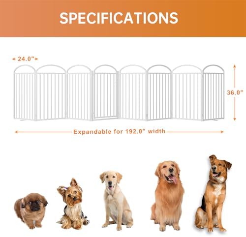 SNUOWU 8 Panels Full Matel Freestanding Dog Gates - Image 2