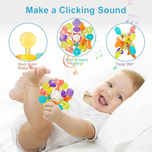 Baby Montessori Sensory Toys for 0-6 6-12 Months, Baby Teether Teething Toys - Image 4