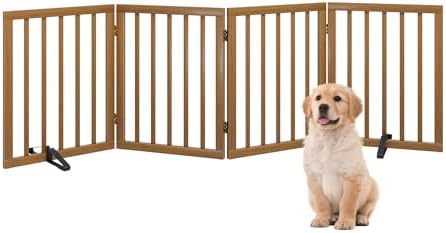 Dog Gates for Doorways, Foldable Dog Gate Indoor, Freestanding Pet Gates for by Algherohein