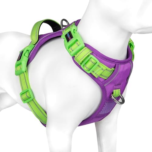 PHOEPET No Pull Dog Harness, Unique Colors Reflective Adjustable Dog Vest by PHOEPET