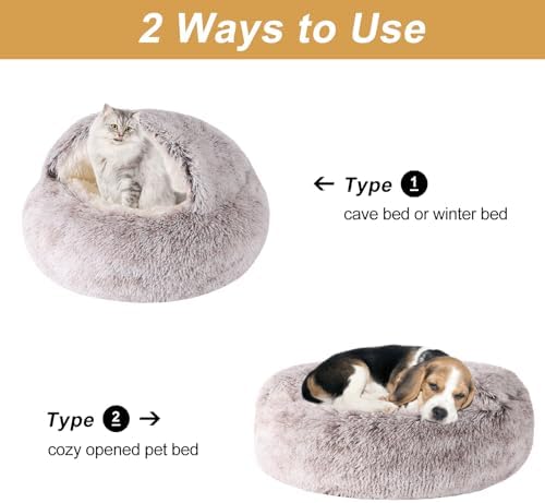 Dog Beds for Small Dogs, Cat Bed Cave, Washable Cute Cat Bed, Cozy Nook Pet Bed - Image 2