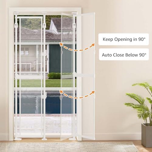 unipaws 75" High Transparent Clear Cat Safety Gate, No Drilling - Image 2